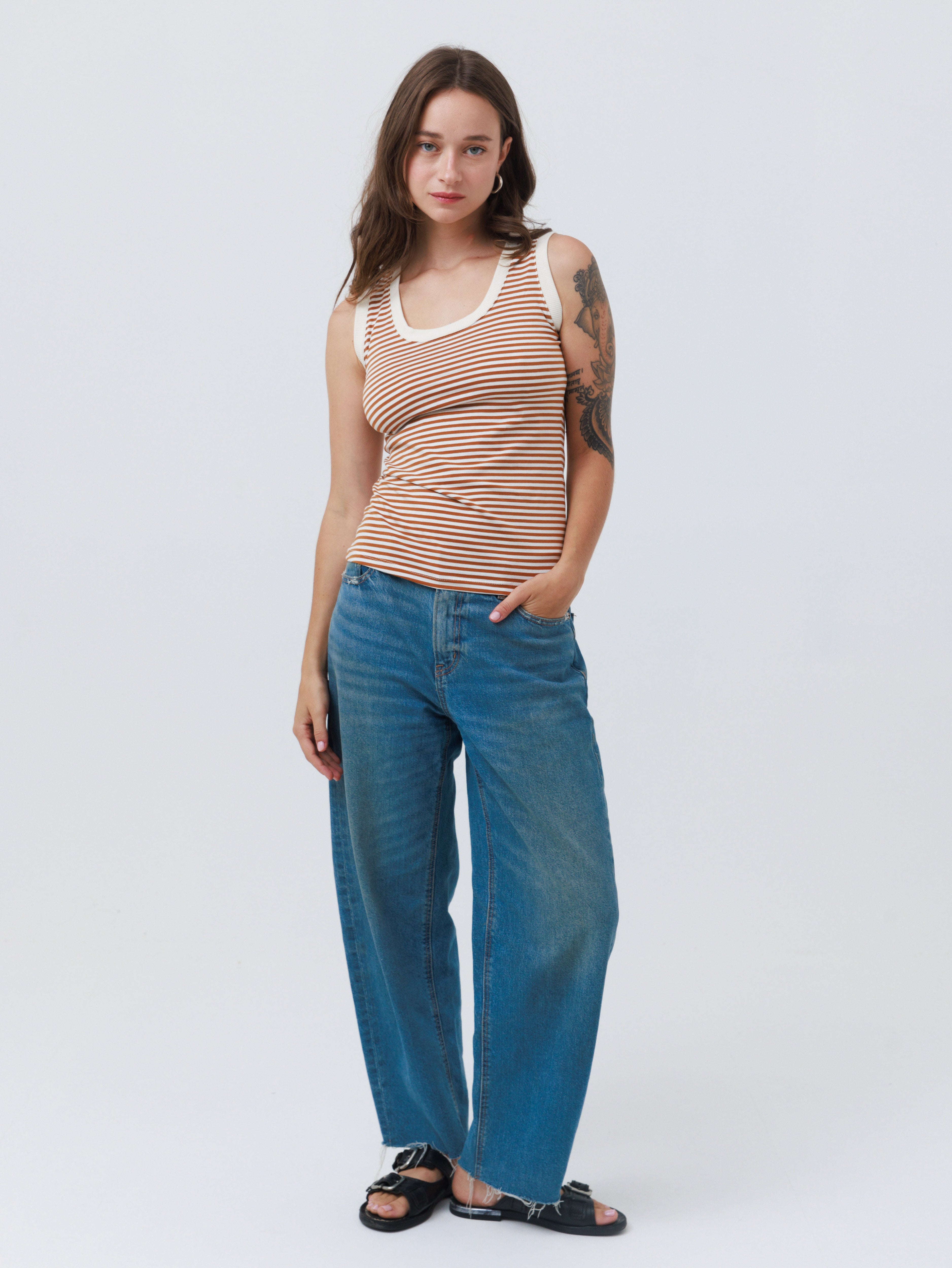 גופייה | סיס | לבן-חרדל