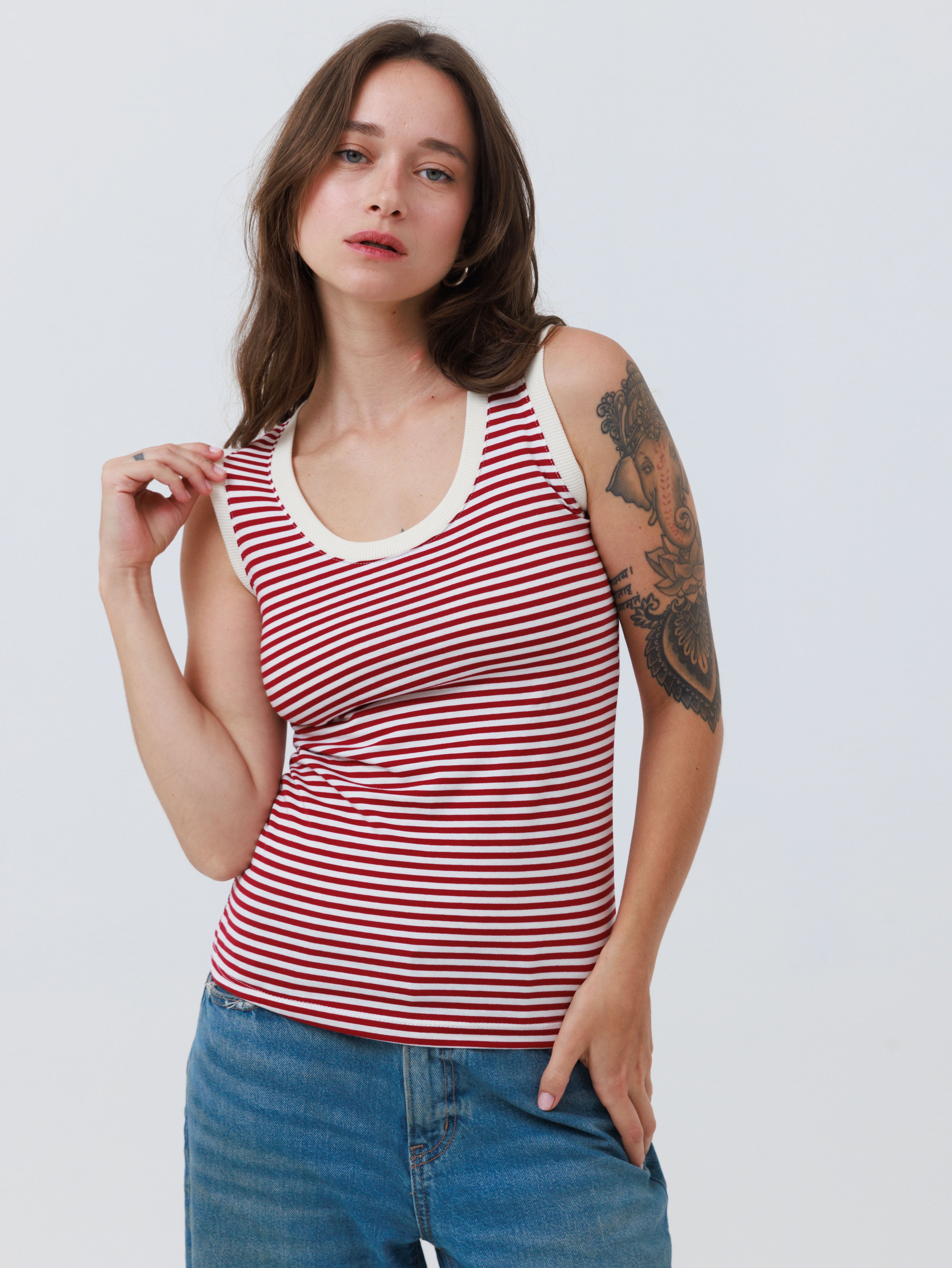 גופייה | סיס | לבן-אדום