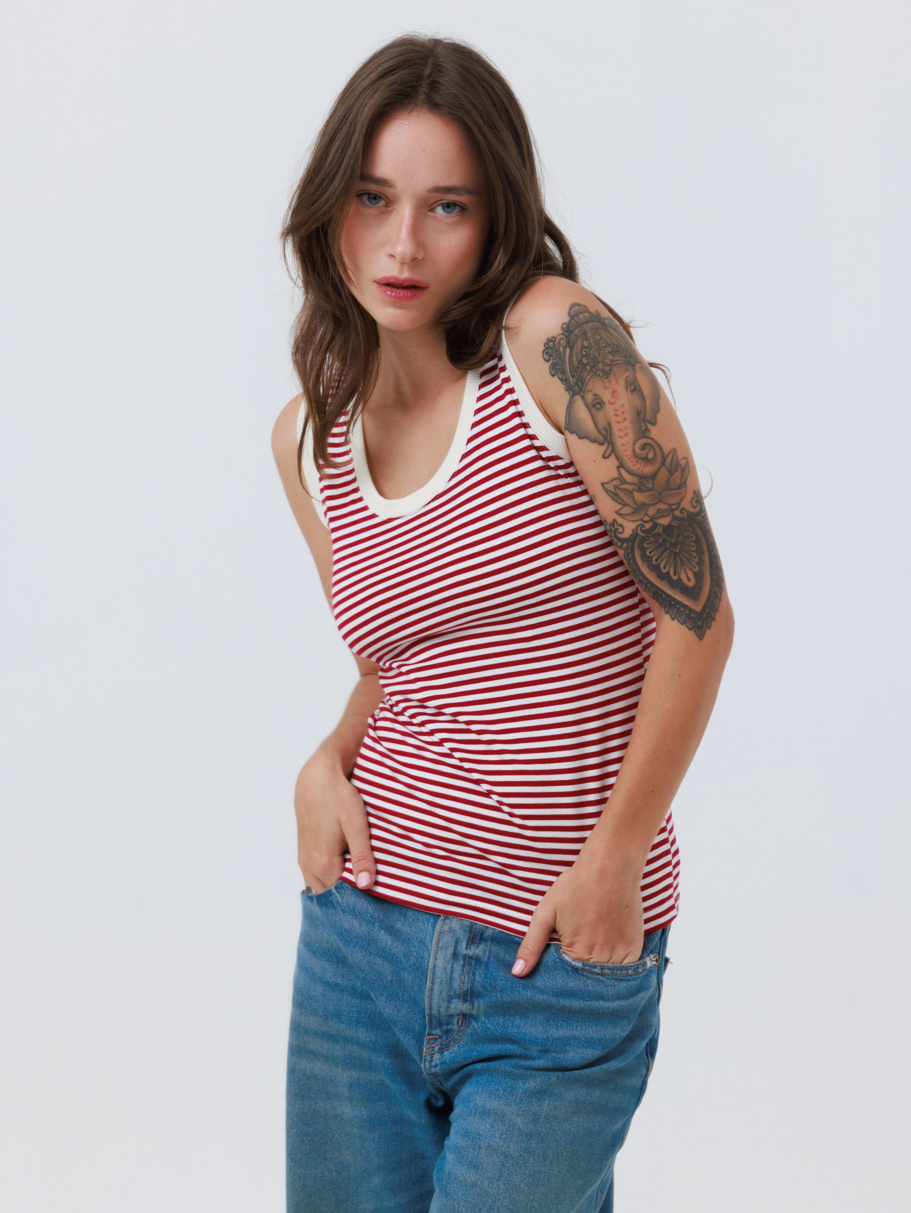 גופייה | סיס | לבן-אדום